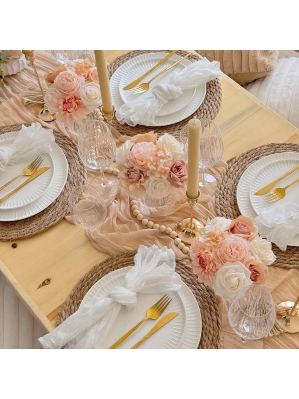 12 Pack 10FT Sheer Cheesecloth Table Runners for Weddings, Baby Showers